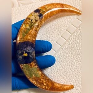 Hand Crafted Crescent Moon hairpin